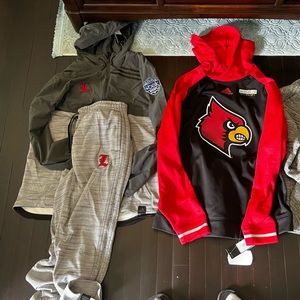Adidas and Louisville jacket outfit
